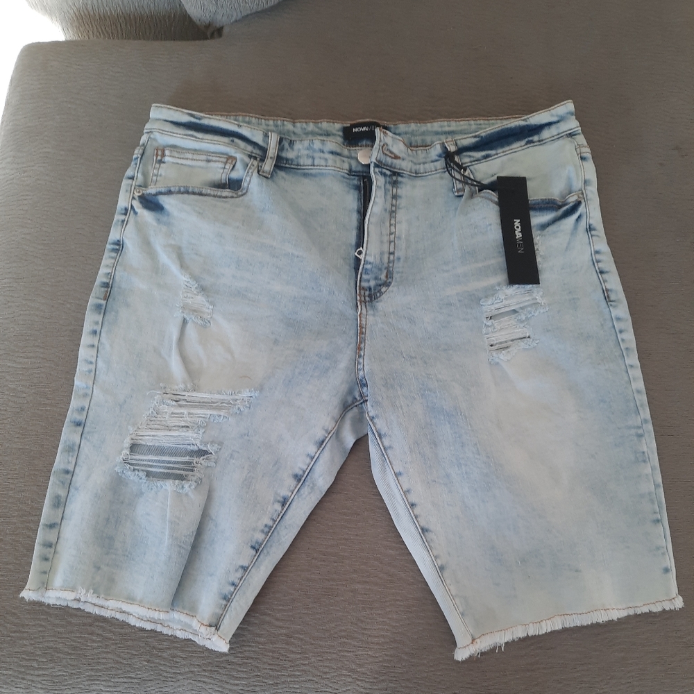 Mens Ripped Denim Shorts